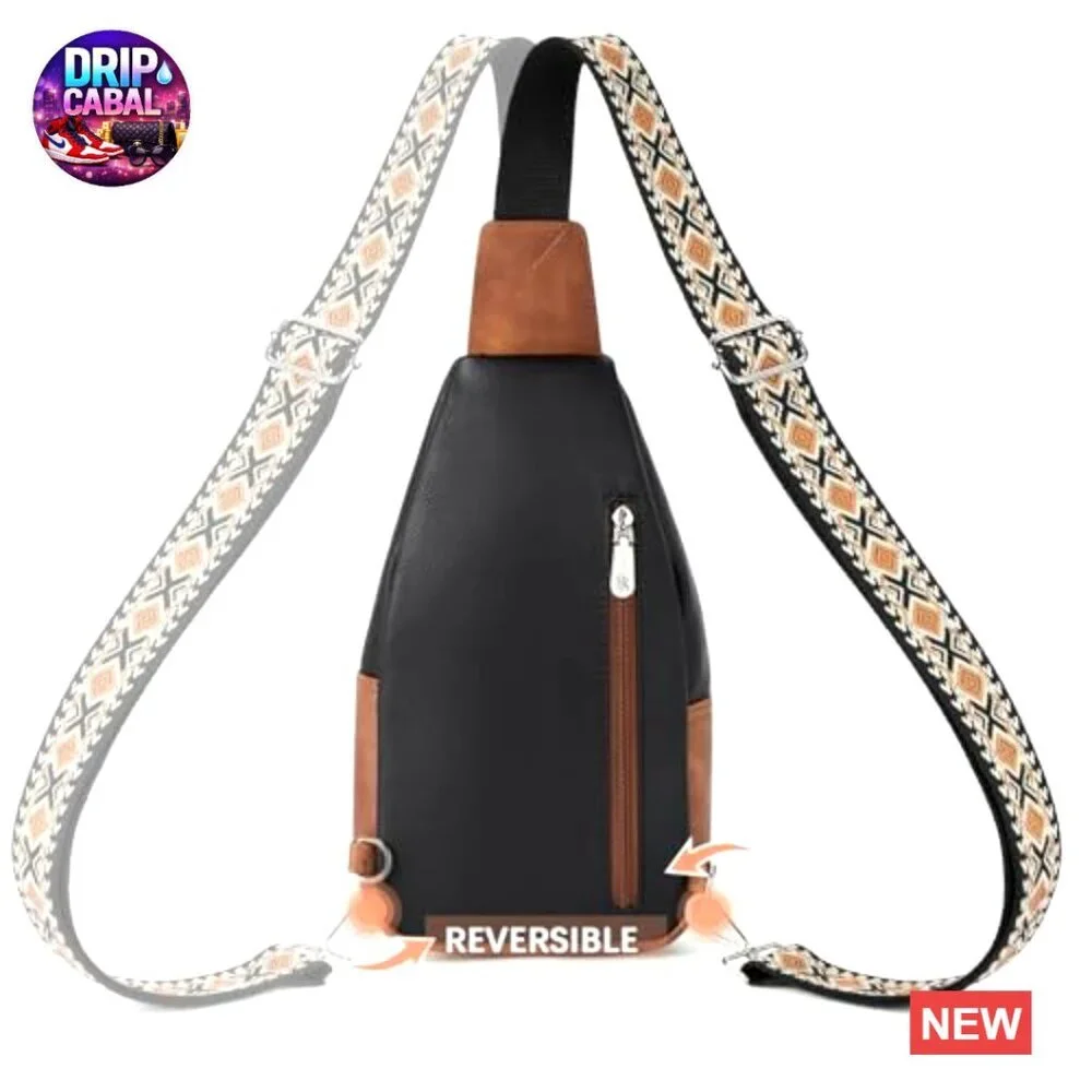 Faux Leather Sling Bag Crossbody Purse with Adjustable Strap - Picture 6 of 7